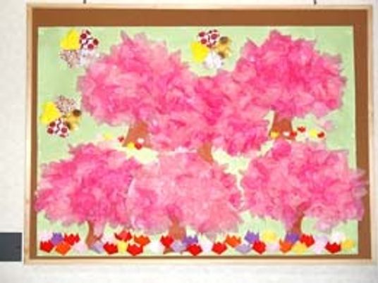 桜の壁面装飾