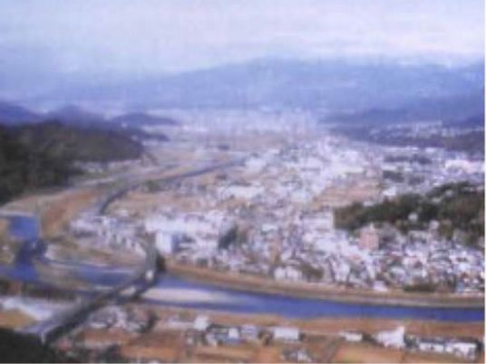 町並みと川の風景