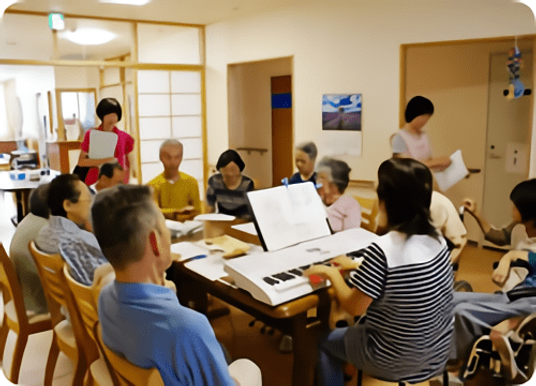 音楽を楽しむ室内