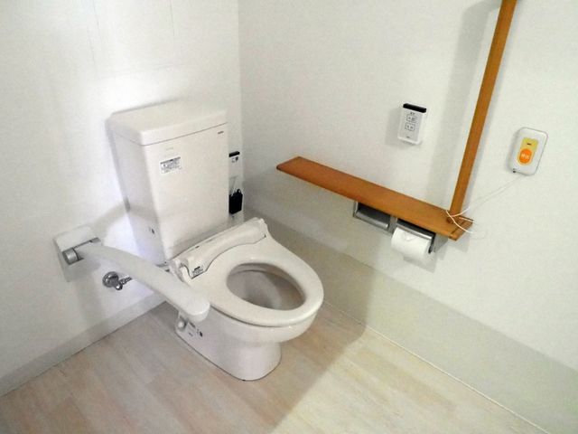 バリアフリーのトイレ トイレ 手すり付きで安全性を考慮した清潔なトイレです。使いやすさを追求し、快適な日々をサポートします。