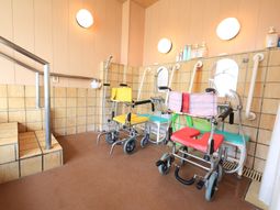 浴室用車椅子と手すり