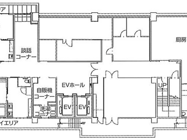 施設の平面図 内観 各エリアの配置が一目でわかるフロア設計です。動線が考慮された設計で、業務も効率的に進められます。