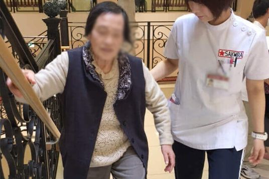 サポートの様子廊下