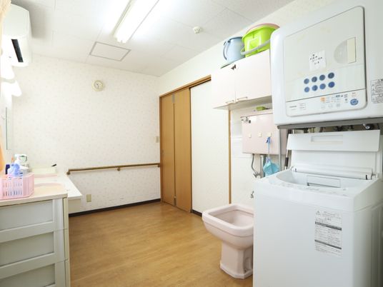 清潔な洗面台と洗濯機