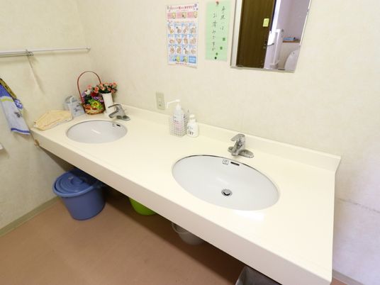 清潔な洗面台と鏡