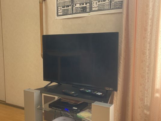 テレビとカーテンの部屋