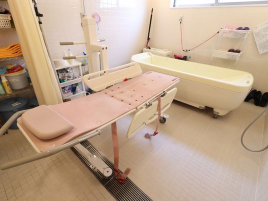 バリアフリーの浴室設備
