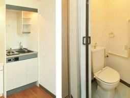 清潔なキッチンとトイレ