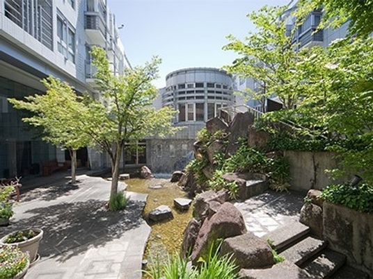 緑豊かな中庭風景