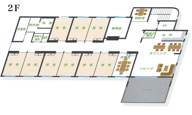 和やかな居室配置図