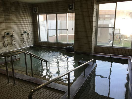 手すり付きの浴室  