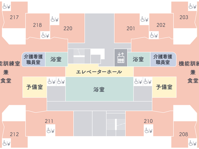 使いやすい廊下 廊下 車椅子アクセスを考慮した広々とした廊下です。幅を確保し、快適に移動可能です。