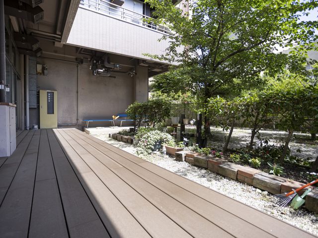 木々の緑豊かな庭