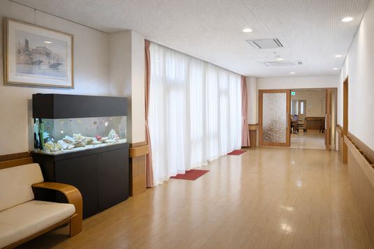 魚のいる明るい廊下
