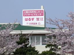 桜の木と建物の外観