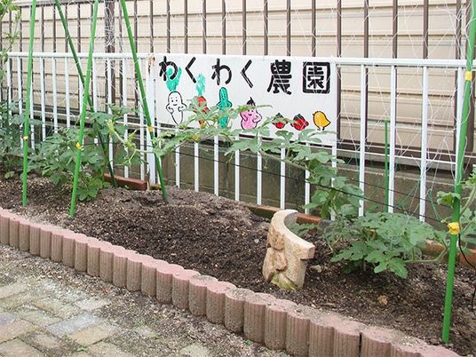 農園のある中庭  