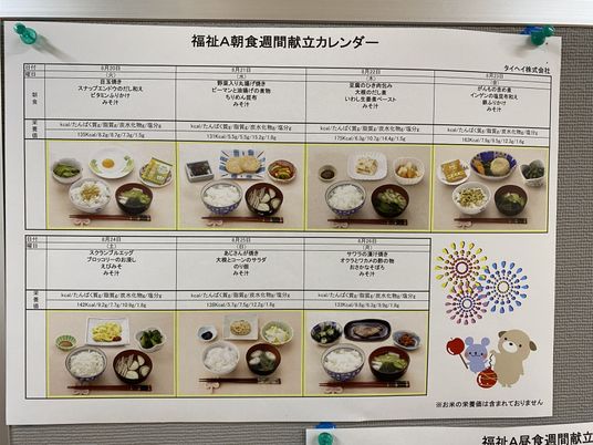 栄養満点の献立案内