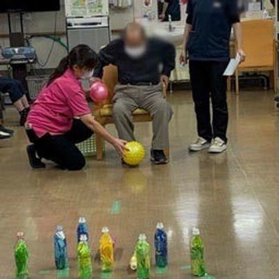 楽しむ様子の機能訓練室