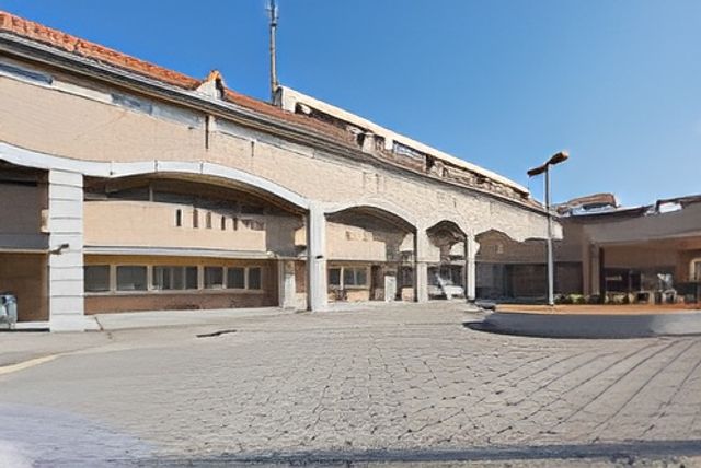 広い建物の外観