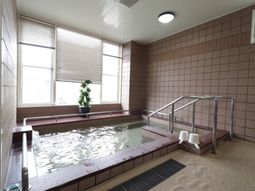 ゆったり浴槽と手すり