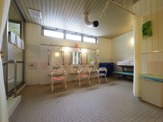 清潔な広々とした浴室