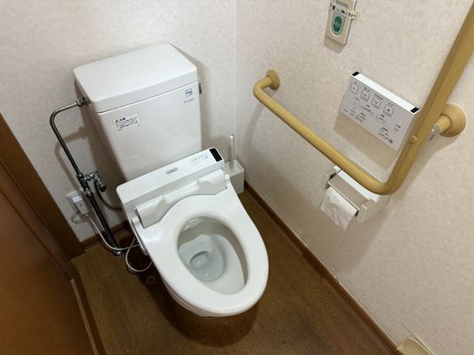 手すり付きのトイレ