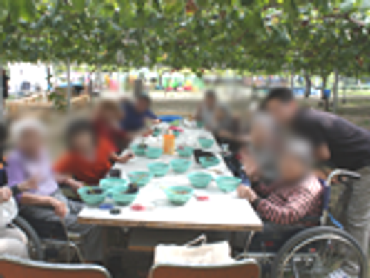 屋外の食事会