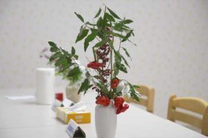 テーブル上の植物