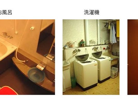 洗濯機が並ぶ場所  