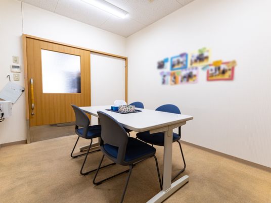 掲示物が飾られた会議室