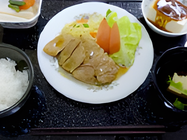 彩り豊かな和定食 料理 彩り豊かな和定食が並んでいます。栄養バランスの取れたメニューで、利用者の健康をサポートします。