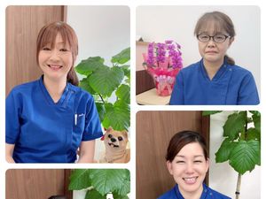 笑顔のスタッフの集合  