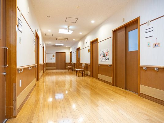 明るい廊下です  