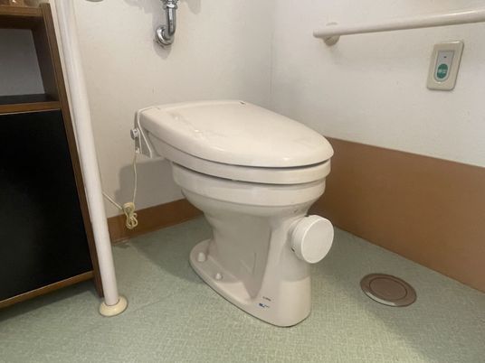 手すり付きの安全なトイレ