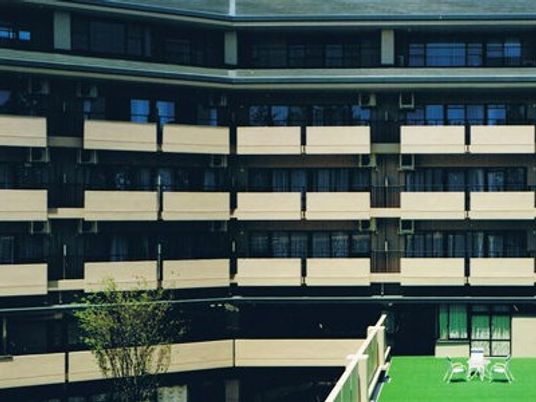 中庭のある建物外観  