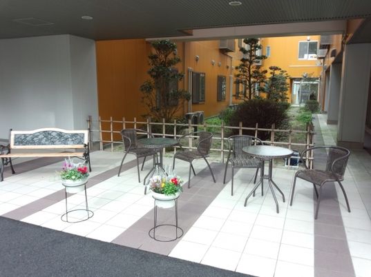 開放感のある中庭