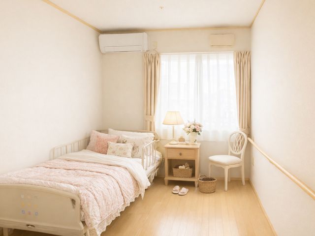 広々とした居室 居室 明るい窓から自然光が差し込み、居室が心地よい空間になっています。落ち着いたインテリアで、快適に過ごせます。