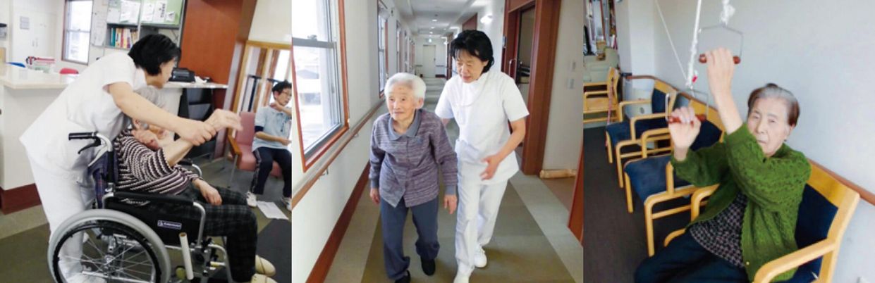 明るい廊下での支援