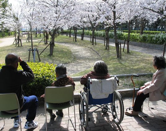 桜の見える庭
