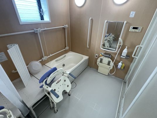 バリアフリー設計の浴室