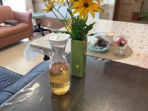 花瓶のある共有空間  