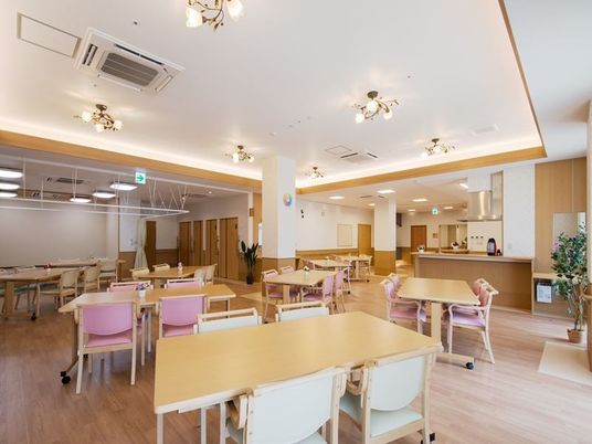 明るい食堂の空間