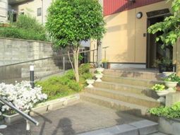 緑豊かな建物の入口