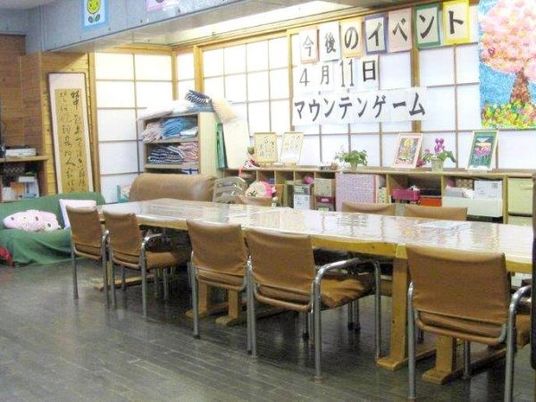 長机のある共有室  