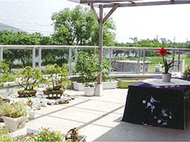 緑の多いテラス テラス 緑豊かなテラスには、色とりどりの花々が美しく配置されています。リフレッシュに最適です。