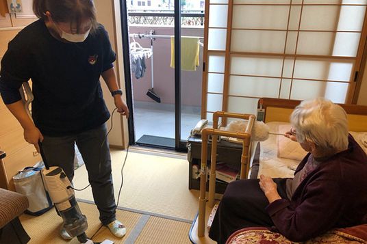 清掃中の居室
