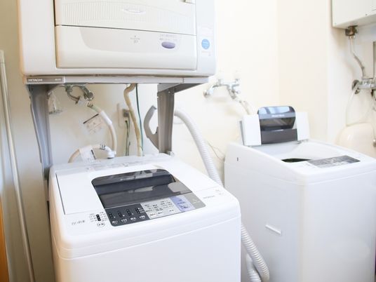 清潔な洗面台と洗濯機