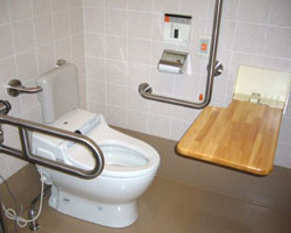 手すりが付いた便器