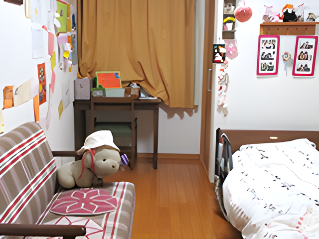 居室内の様子 居室 暖かみのある居室は、個々の個性が感じられる空間です。働くための魅力的な職場環境です。