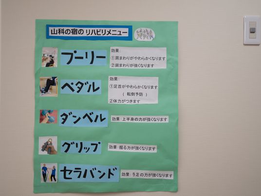 リハビリメニュー紹介掲示